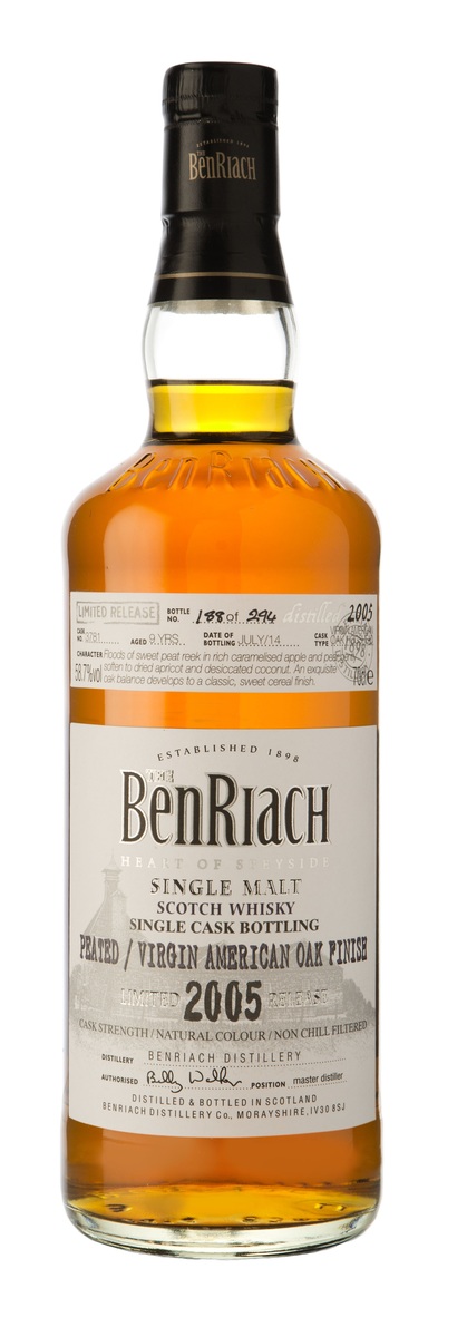 BenRiach B11 9 YO Peated Virgin American Oak Finish Cask 3781 2005